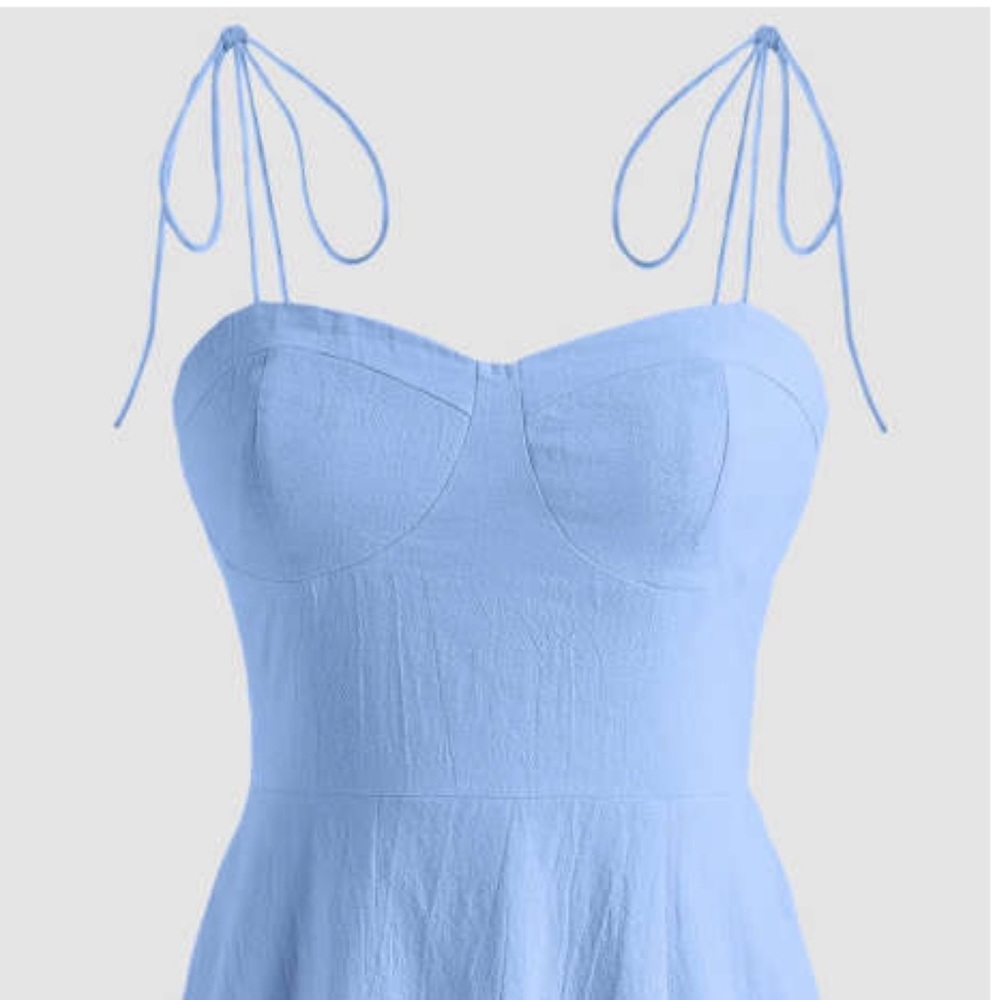 CIDER Light Blue Corset Midi Dress Med - Picture 9 of 12